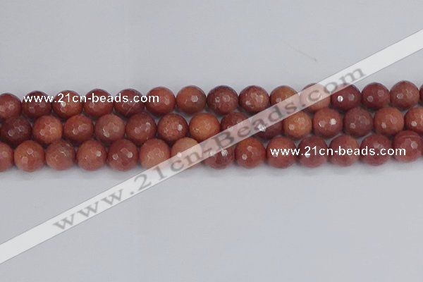 COP445 15.5 inches 12mm faceted round African blood jasper beads