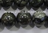 COP458 15.5 inches 18mm round natural grey opal gemstone beads