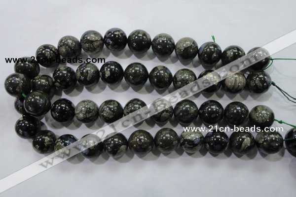 COP458 15.5 inches 18mm round natural grey opal gemstone beads