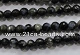 COP461 15.5 inches 6mm faceted round natural grey opal gemstone beads