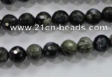 COP462 15.5 inches 8mm faceted round natural grey opal gemstone beads