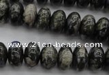 COP470 15.5 inches 10*14mm rondelle natural grey opal beads