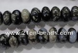 COP471 15.5 inches 8*12mm rondelle natural grey opal gemstone beads