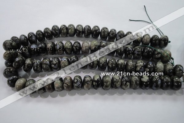 COP472 15.5 inches 10*16mm rondelle natural grey opal gemstone beads