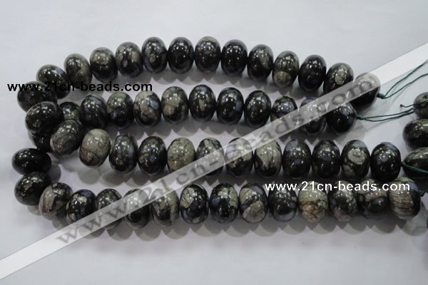 COP473 15.5 inches 13*18mm rondelle natural grey opal gemstone beads