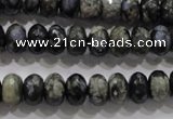 COP475 15.5 inches 6*10mm faceted rondelle natural grey opal beads