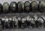 COP477 15.5 inches 10*16mm faceted rondelle natural grey opal beads