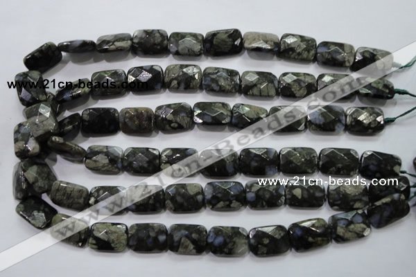 COP490 15.5 inches 13*18mm faceted rectangle natural grey opal beads