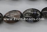 COP496 15.5 inches 10*14mm oval natural grey opal gemstone beads