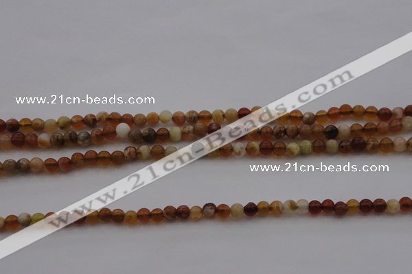 COP508 15.5 inches 4mm round natural red opal gemstone beads