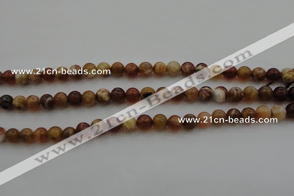 COP509 15.5 inches 6mm round natural red opal gemstone beads