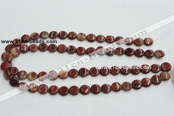 COP521 15.5 inches 12mm flat round red opal gemstone beads wholesale