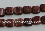 COP525 15.5 inches 10*10mm square red opal gemstone beads wholesale