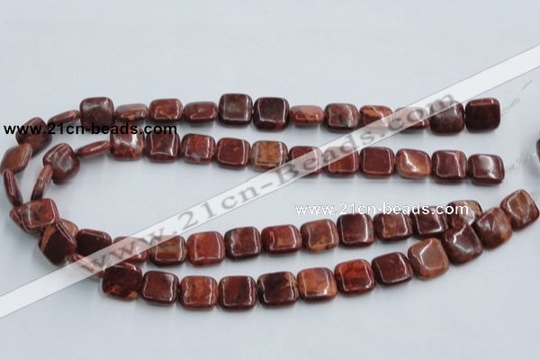 COP527 15.5 inches 14*14mm square red opal gemstone beads wholesale