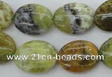 COP550 15.5 inches 15*20mm oval natural yellow & green opal beads