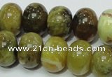 COP552 15.5 inches 15*20mm rondelle yellow & green natural opal beads