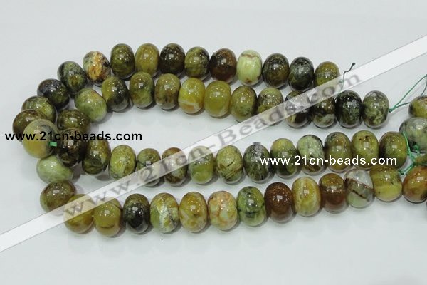 COP552 15.5 inches 15*20mm rondelle yellow & green natural opal beads