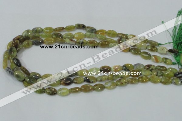 COP561 15.5 inches 8*12mm oval natural yellow & green opal beads