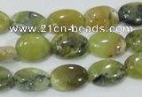 COP562 15.5 inches 10*14mm oval natural yellow & green opal beads