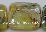 COP585 15.5 inches 45*45mm square natural yellow & green opal beads