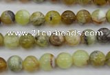 COP588 15.5 inches 8mm round natural yellow & green opal beads