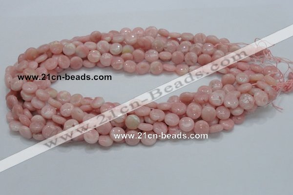 COP59 15.5 inches 6mm flat round natural pink opal gemstone beads