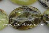 COP593 15.5 inches 25*35mm oval natural yellow & green opal beads