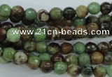 COP661 15.5 inches 6mm faceted round green opal gemstone beads