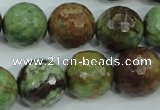 COP666 15.5 inches 16mm faceted round green opal gemstone beads