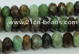 COP670 15.5 inches 6*10mm faceted rondelle green opal gemstone beads