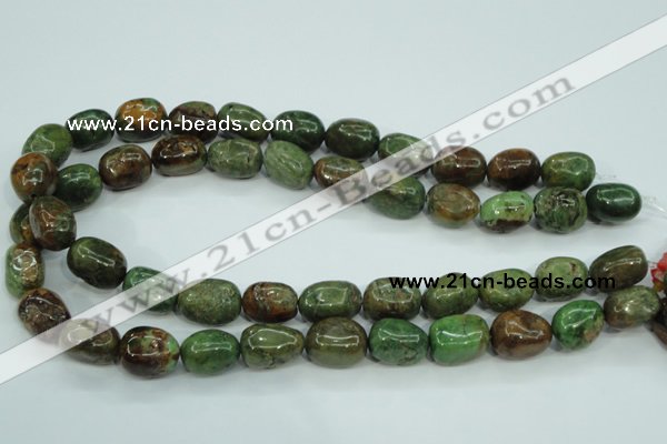 COP672 15.5 inches 12*16mm nuggets green opal gemstone beads