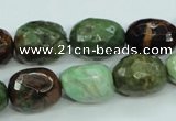 COP674 15.5 inches 12*16mm faceted nuggets green opal gemstone beads