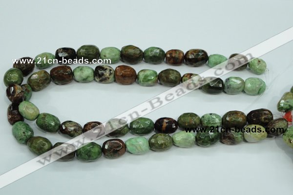 COP674 15.5 inches 12*16mm faceted nuggets green opal gemstone beads