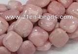 COP68 15.5 inches 12*12mm square natural pink opal gemstone beads