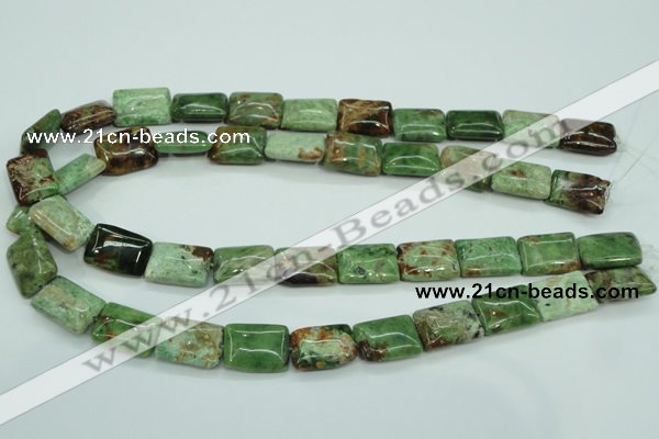 COP688 15.5 inches 13*18mm rectangle green opal gemstone beads