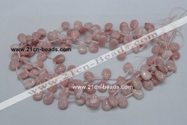 COP73 15.5 inches 10*14mm flat teardrop natural pink opal beads