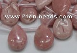 COP74 15.5 inches 13*18mm flat teardrop natural pink opal beads