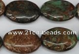 COP758 15.5 inches 18*25mm oval green opal gemstone beads