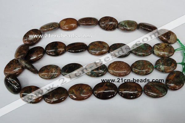 COP758 15.5 inches 18*25mm oval green opal gemstone beads