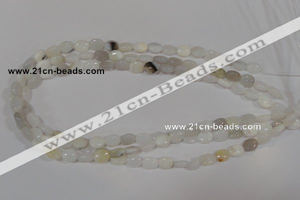 COP906 15.5 inches 8*10mm oval natural white opal gemstone beads