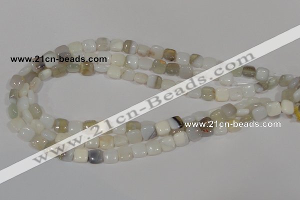 COP909 15.5 inches 10*10mm square natural white opal gemstone beads