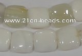 COP910 15.5 inches 14*14mm square natural white opal gemstone beads