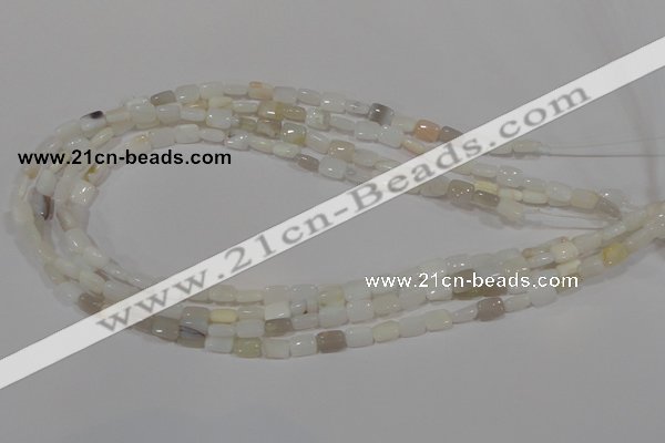 COP911 15.5 inches 6*8mm rectangle natural white opal gemstone beads