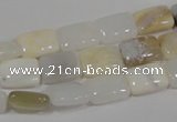 COP912 15.5 inches 10*14mm rectangle natural white opal gemstone beads