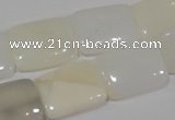 COP915 15.5 inches 15*20mm rectangle natural white opal gemstone beads