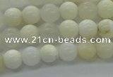 COP921 15.5 inches 6mm round white opal gemstone beads