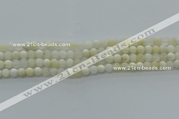 COP921 15.5 inches 6mm round white opal gemstone beads