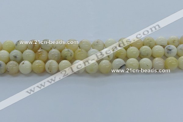 COP924 15.5 inches 12mm round white opal gemstone beads