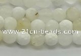 COP931 15.5 inches 6mm faceted round white opal gemstone beads