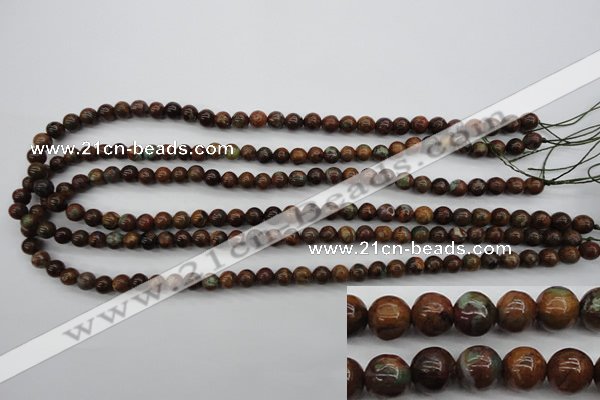 COP951 15.5 inches 6mm round green opal gemstone beads wholesale